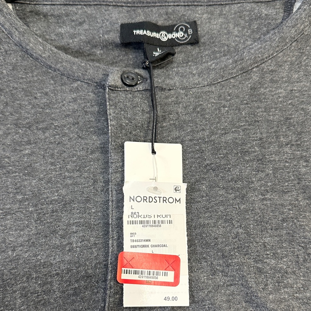 Treasure & Bond Dark Gray Long Sleeve Shirt - Picture 4 of 4